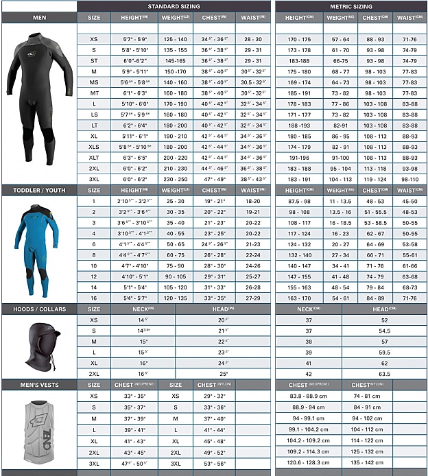 Mens Thermal Size Chart