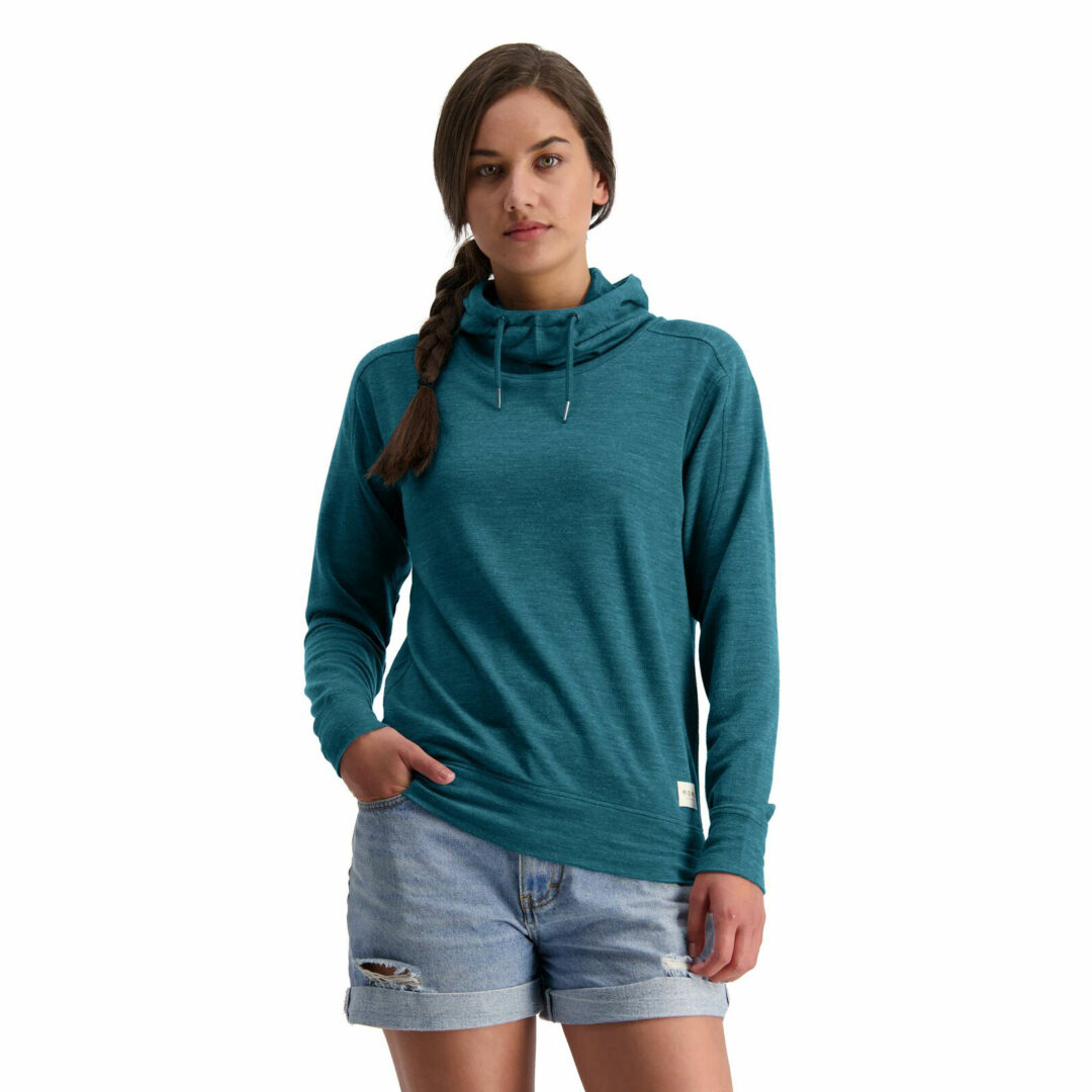 Mons Royale Women's Covert Lite Funnel Hood Deep Teal - Image 5