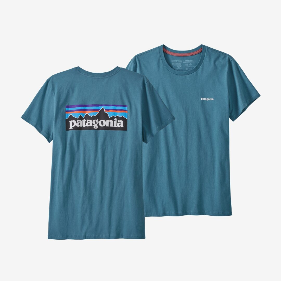 Patagonia Women's P-6 Logo Organic Cotton Crew T-Shirt Blue