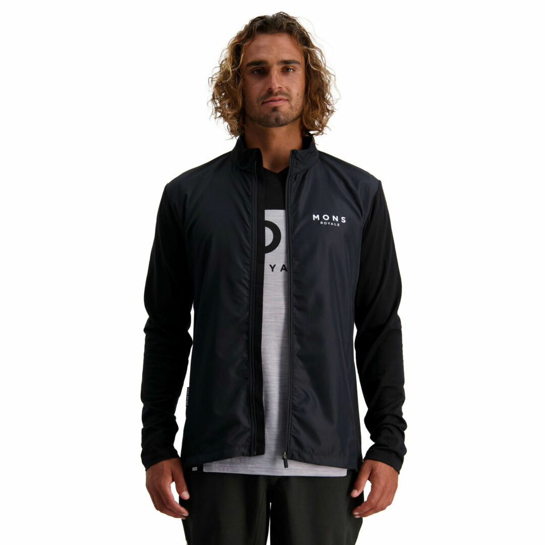 Mons Royale Men's Redwood Wind Jersey Black - Image 4