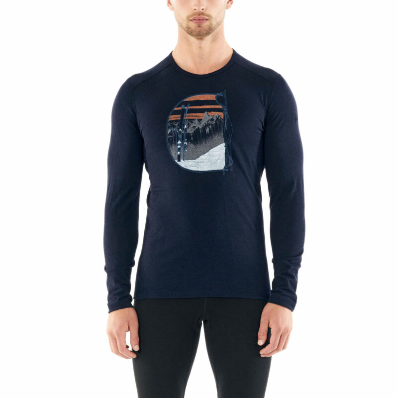 Icebreaker Men's Merino 200 Oasis Long Sleeve Crewe Thermal Top Mt