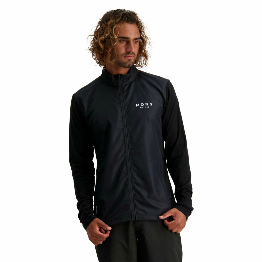 Mons Royale Men's Redwood Wind Jersey Black - Image 5