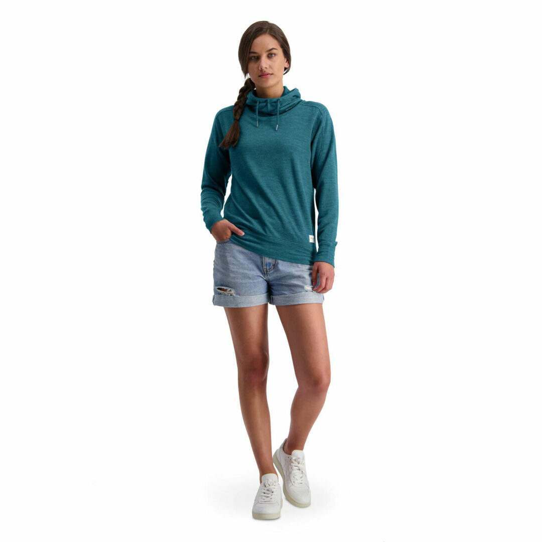 Mons Royale Women's Covert Lite Funnel Hood Deep Teal - Image 2