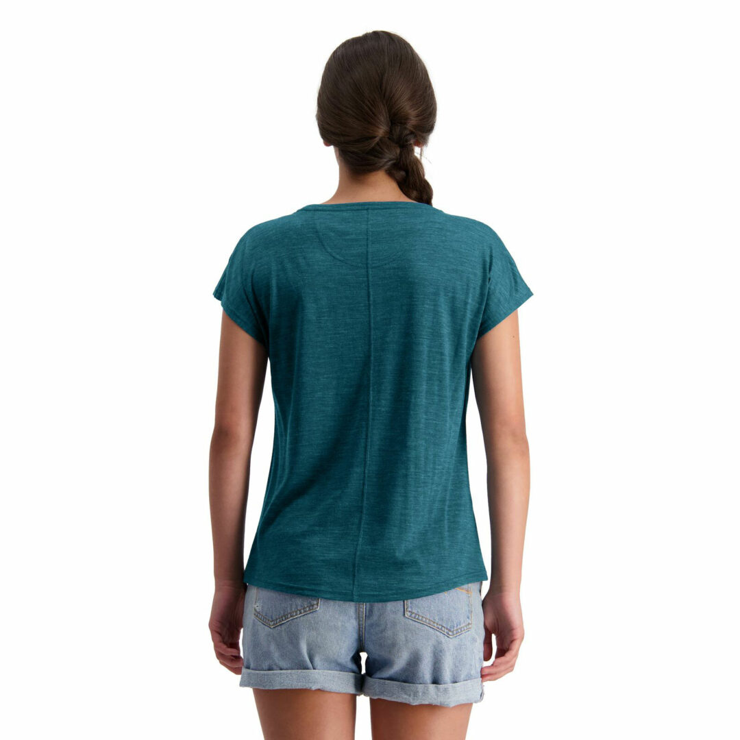 Mons Royale Women's Estelle Cap Tee Deep Teal - Image 3