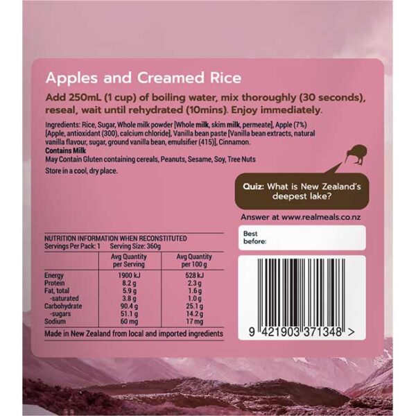 Alternative view of Real Meals  Apples On Creamed Rice