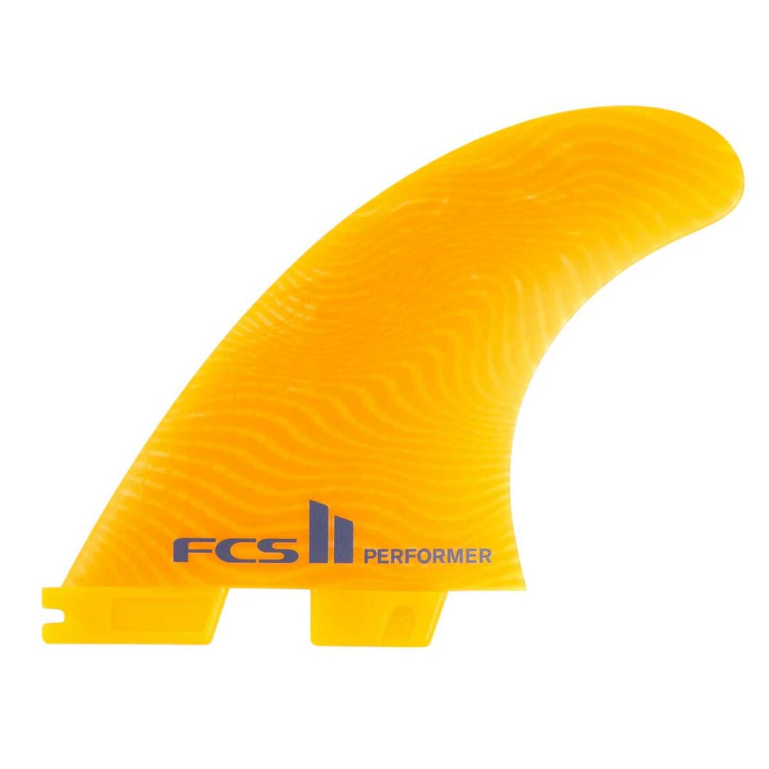 FCS II Performer Neo Glass Medium Mango Tri Surfboard Fins