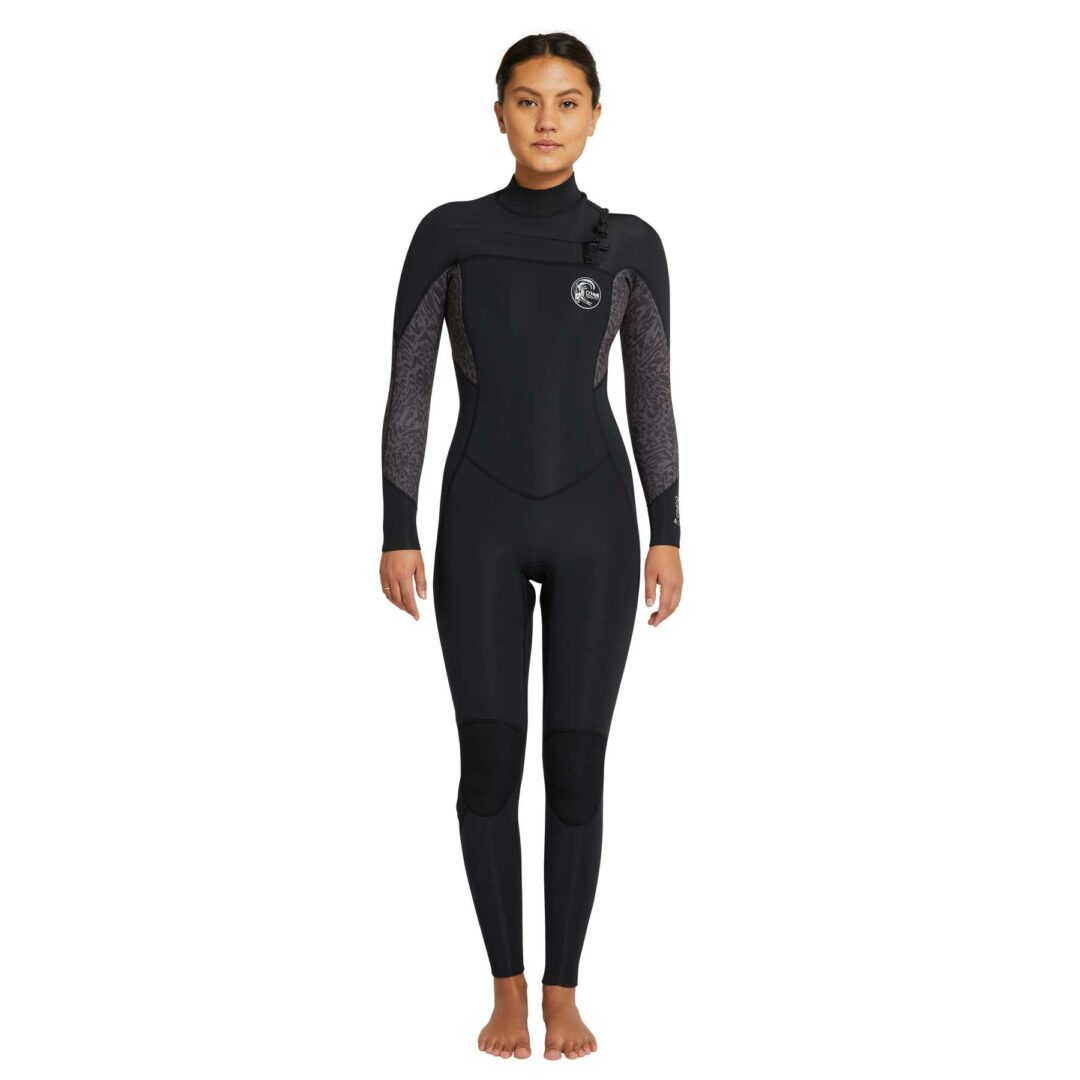 womens bahia 4 3mm steamer chest zip wetsuit black nrf 96428 04