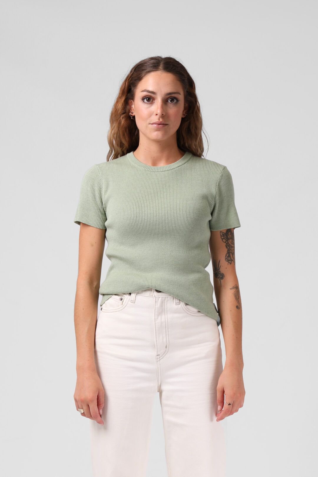 RPM Women's Knitted S/S Top Sage - Image 3