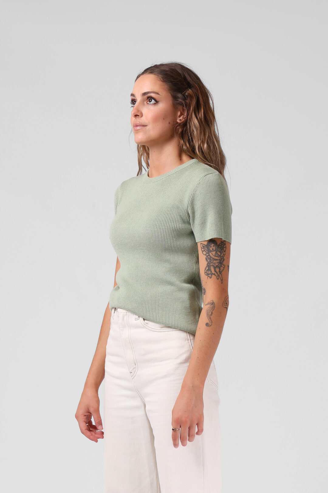 RPM Women's Knitted S/S Top Sage - Image 2