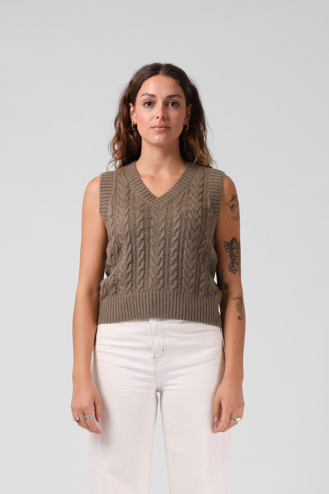 RPM Women's Knit Vest Olive Marl - Image 3