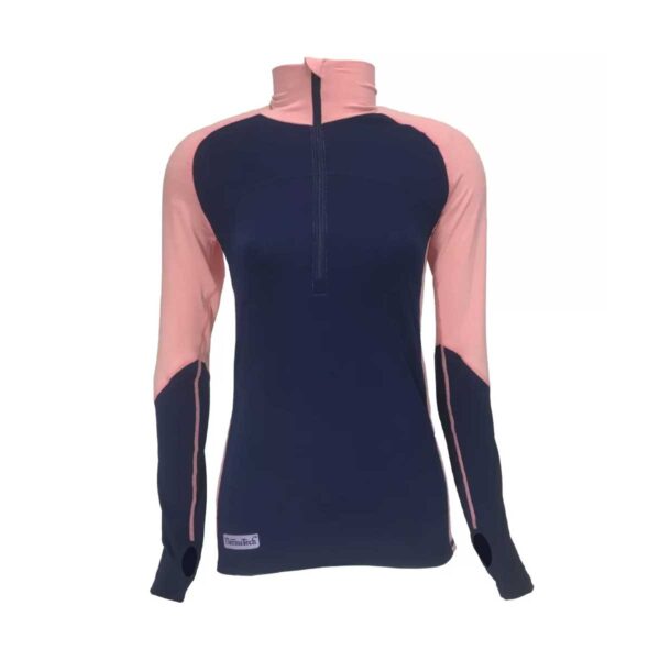 Thermatech Women's Ultra Baselayer Long Sleeve 1/4 Zip Ink/Flamingo
