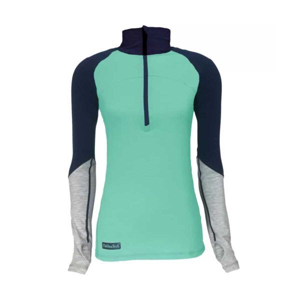 Thermatech Women's Ultra Baselayer Long Sleeve 1/4 Zip Mint/Ink/Marl