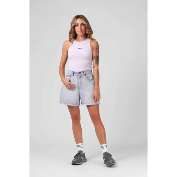 Alternative view of RPM Women's Heart Ribbed Singlet Faded Lilac