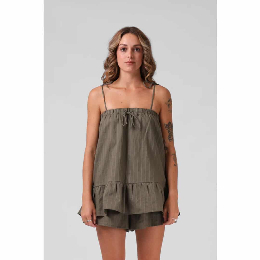 RPM Women's Tilly Top Olive Textured