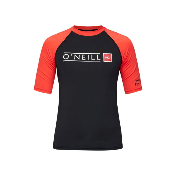 O'Neill Youth Rashie Reactor S/S Blk/Red