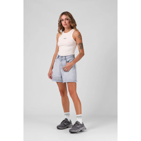 RPM Women's Heart Ribbed Singlet Off White