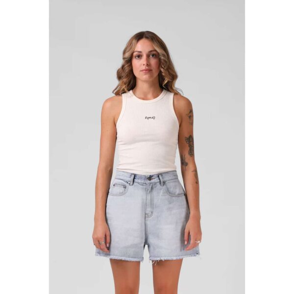 Alternative view of RPM Women's Heart Ribbed Singlet Off White