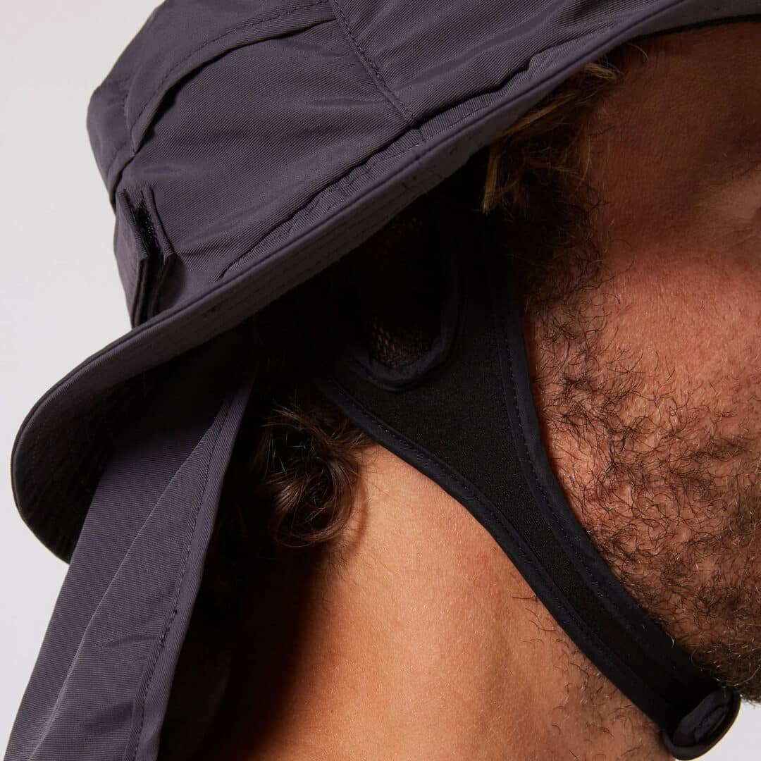 O&E Indo Stiff Peak Surf Hat Charcoal - Image 2