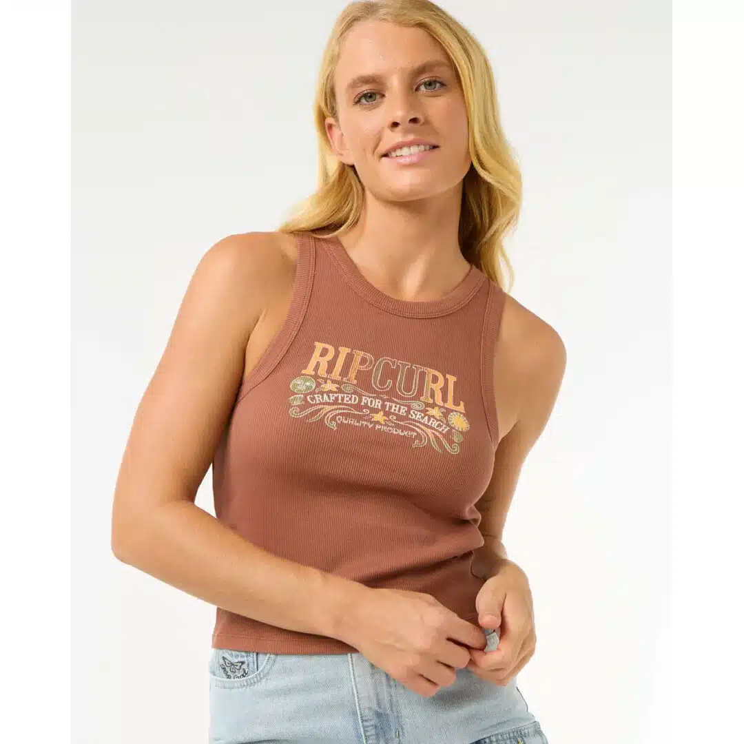 Rip Curl Women's Luna Ribbed Tank Brown