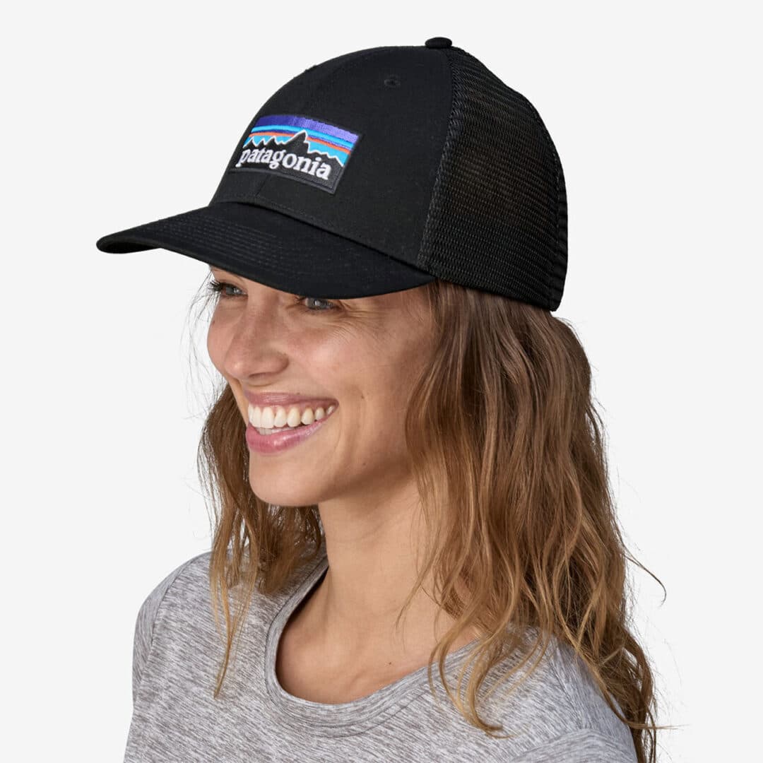 Patagonia P-6 Logo LoPro Trucker Hat Black - Image 2