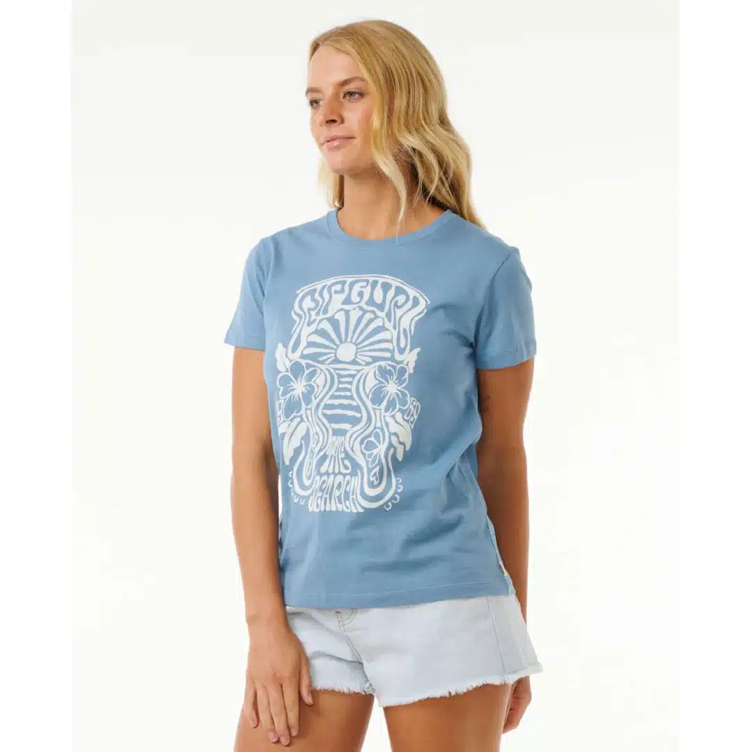 Rip Curl Women's High Tide Psychic Tee Blue - Image 2