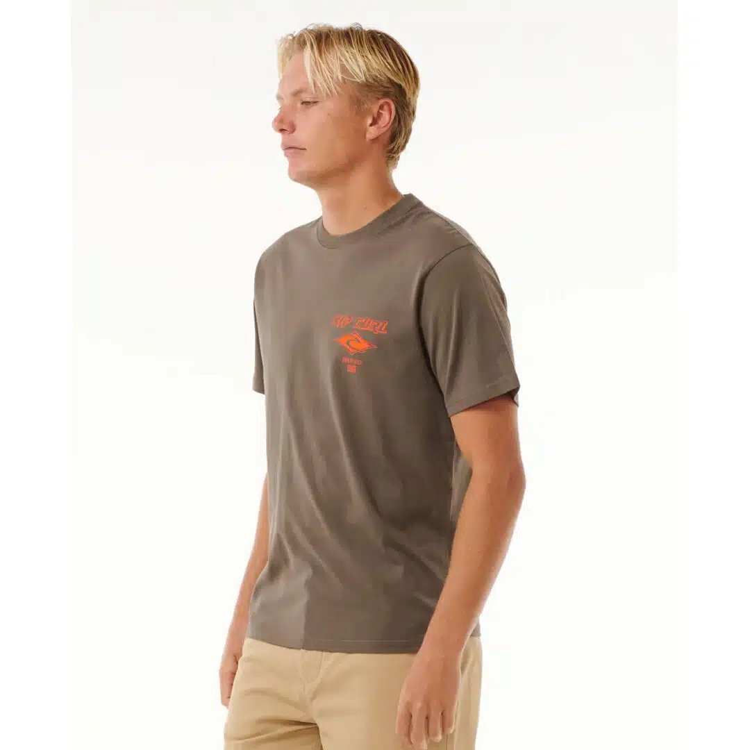 Rip Curl Men's Fade Out Icon Tee Rock - Image 2