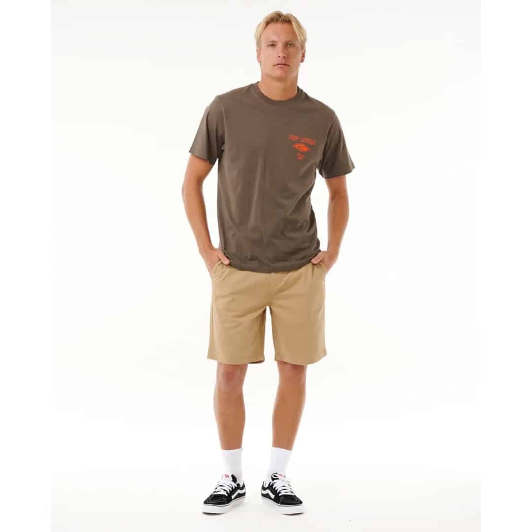 Rip Curl Men's Fade Out Icon Tee Rock - Image 4