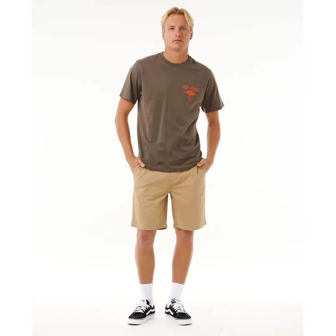 Rip Curl Men's Fade Out Icon Tee Rock - Image 4