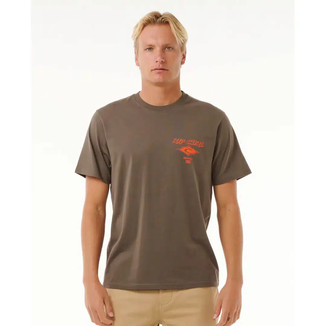 Rip Curl Men's Fade Out Icon Tee Rock - Image 6
