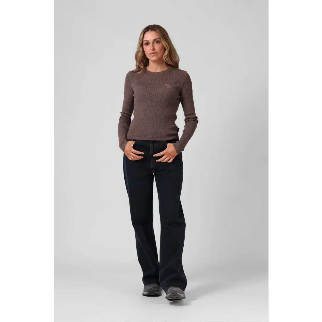 RPM Women's Knitted L/S Brown Marle