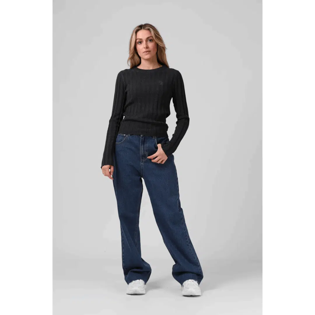 RPM Women's Knitted L/S Black Marl - Image 2