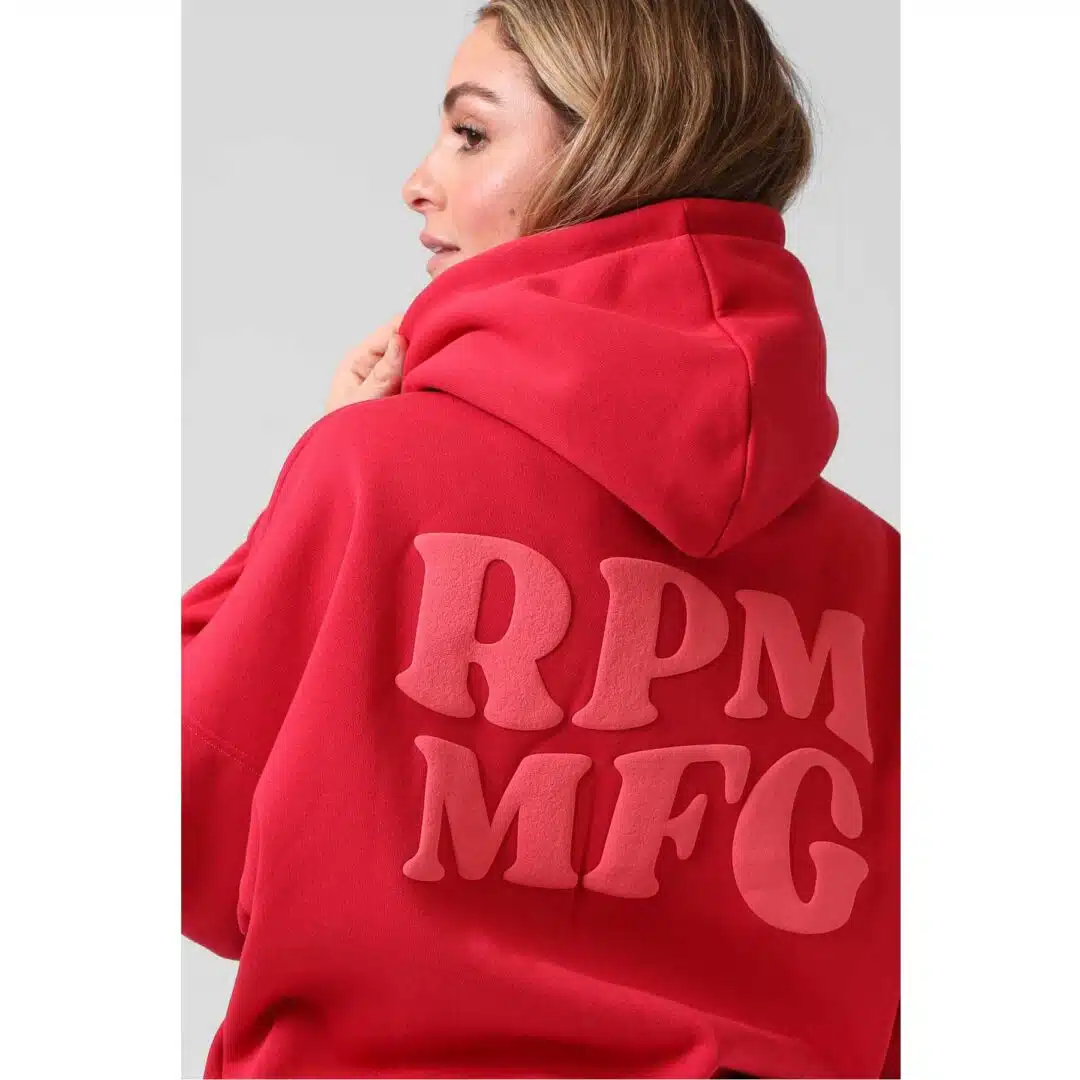 RPM Women's Zip Thru Hood Red - Image 2