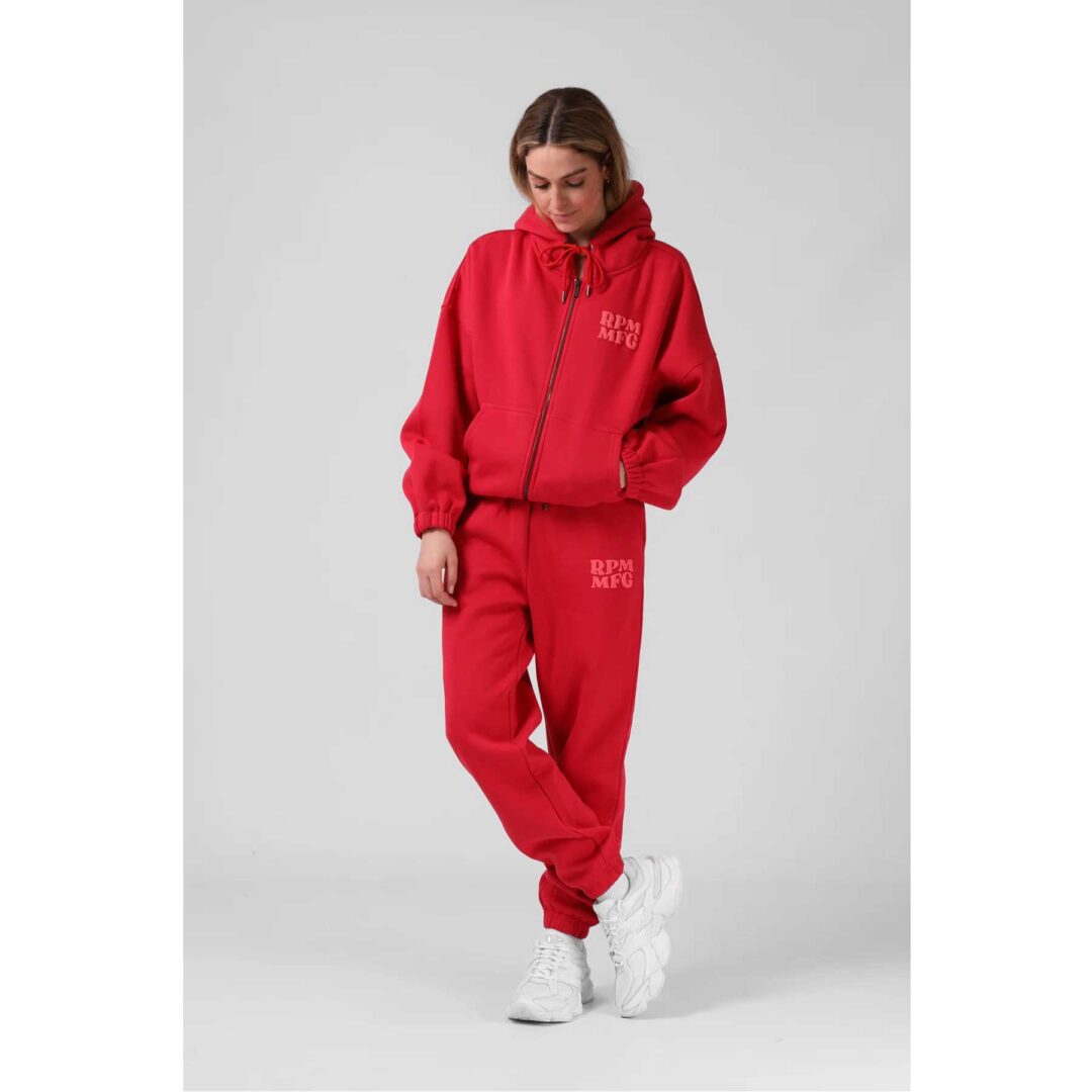 RPM Women's Zip Thru Hood Red - Image 3