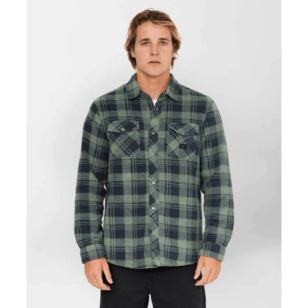 O'Neill Men's Glacier Plaid Superfleece Olive - Image 2