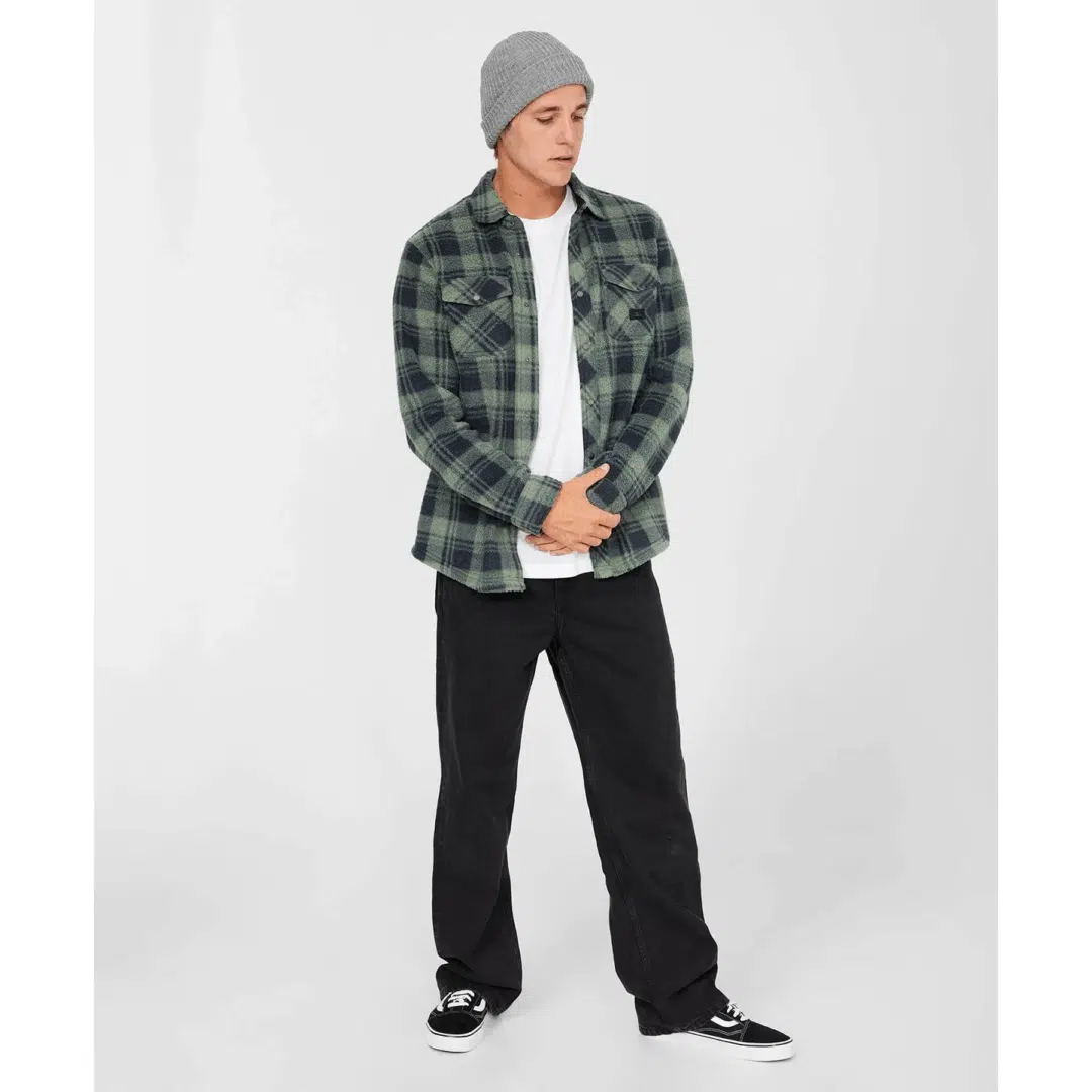 O'Neill Men's Glacier Plaid Superfleece Olive - Image 4