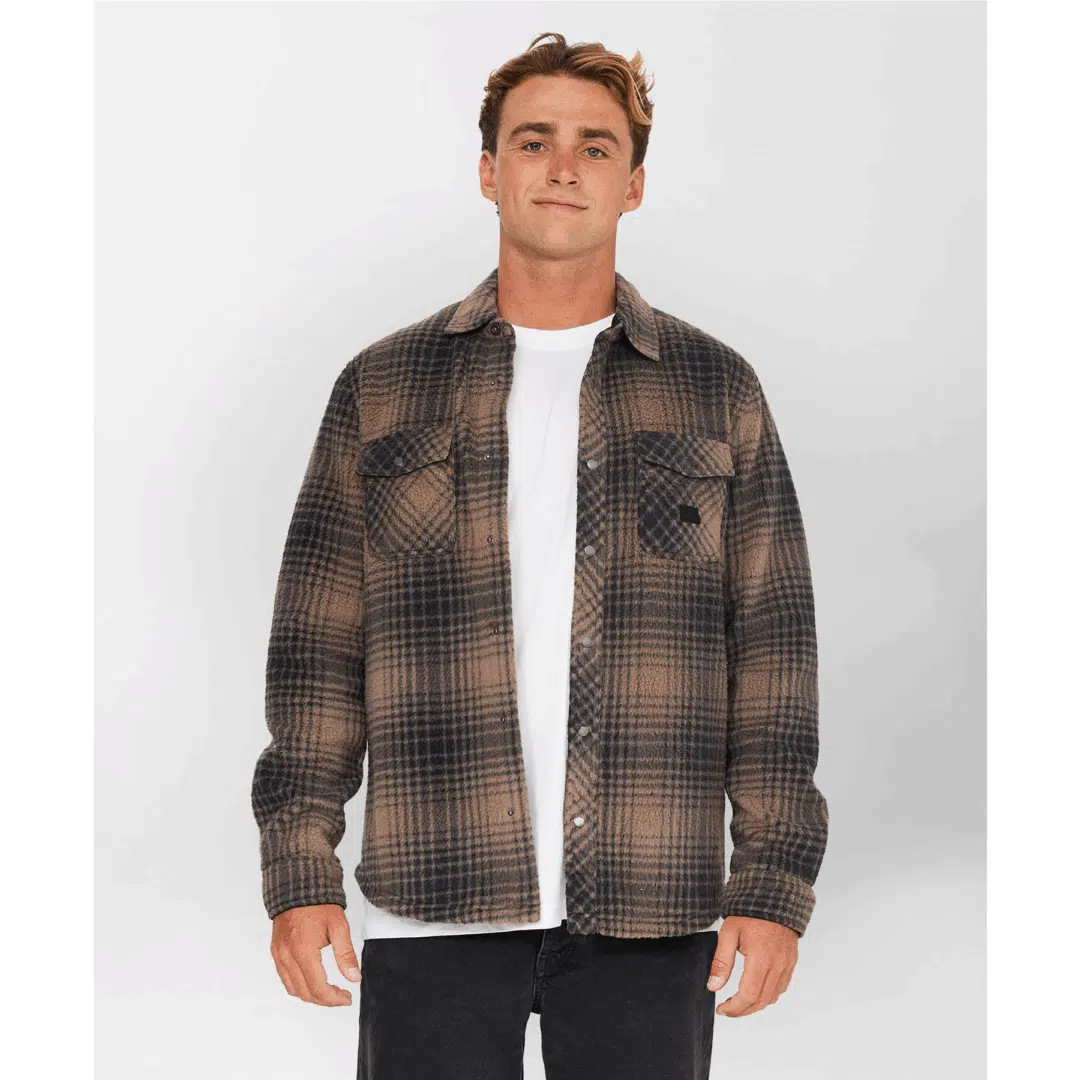 O'Neill Men's Glacier Plaid Superfleece Choc Chip