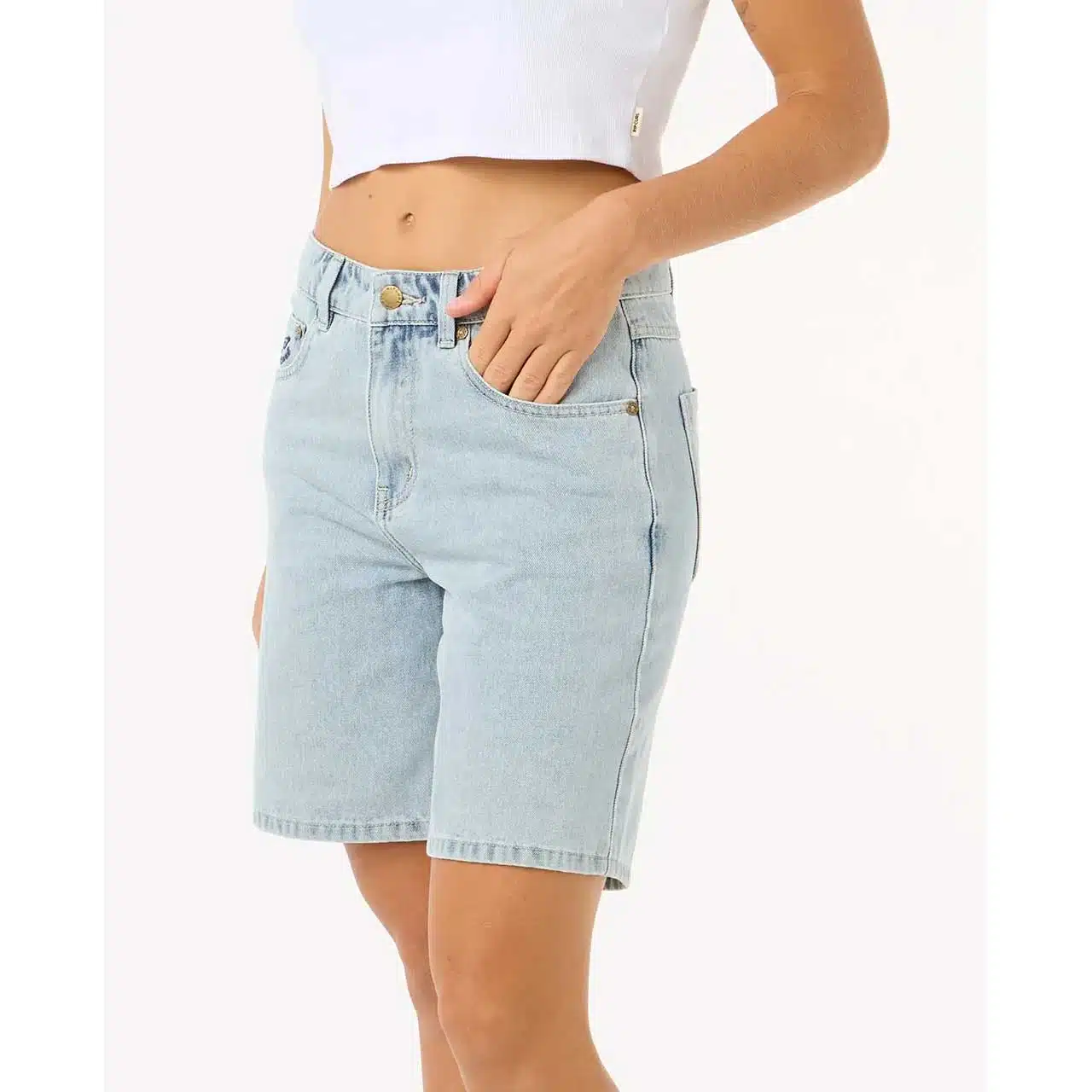 Rip Curl women's Aggie Relaxed Denim Short Vint Blue 5 Rip Curl women's Aggie Relaxed Denim Short Vint Blue - Image 5