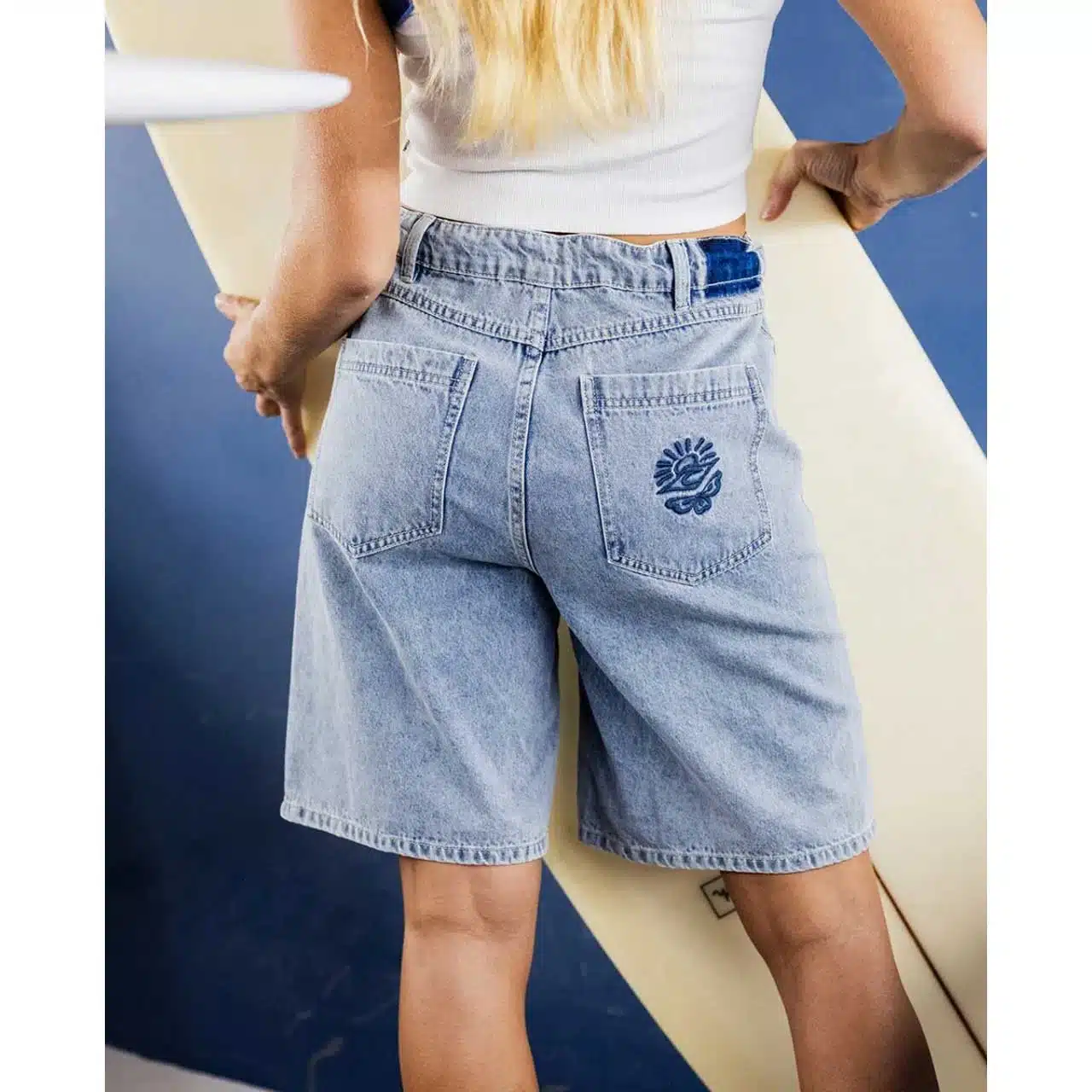 Rip Curl women's Aggie Relaxed Denim Short Vint Blue 6 Rip Curl women's Aggie Relaxed Denim Short Vint Blue - Image 6