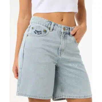 Rip Curl women's Aggie Relaxed Denim Short Vint Blue