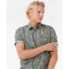 Rip Curl Men's Paradise Palms Short Sleeve Shirt Cactus Green