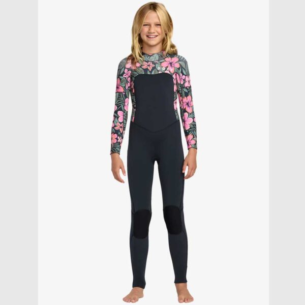 Roxy Youth 3/2mm Swell Natural Back Zip Elec Pink