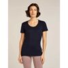 Icebreaker Women's 150 TL SS Scoop Tee MIDNIGHT