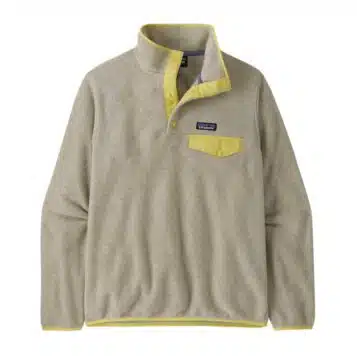 Patagonia Women's Light Weight Synch Snap-T P/O Oatmeal Heather w/Nearly Green