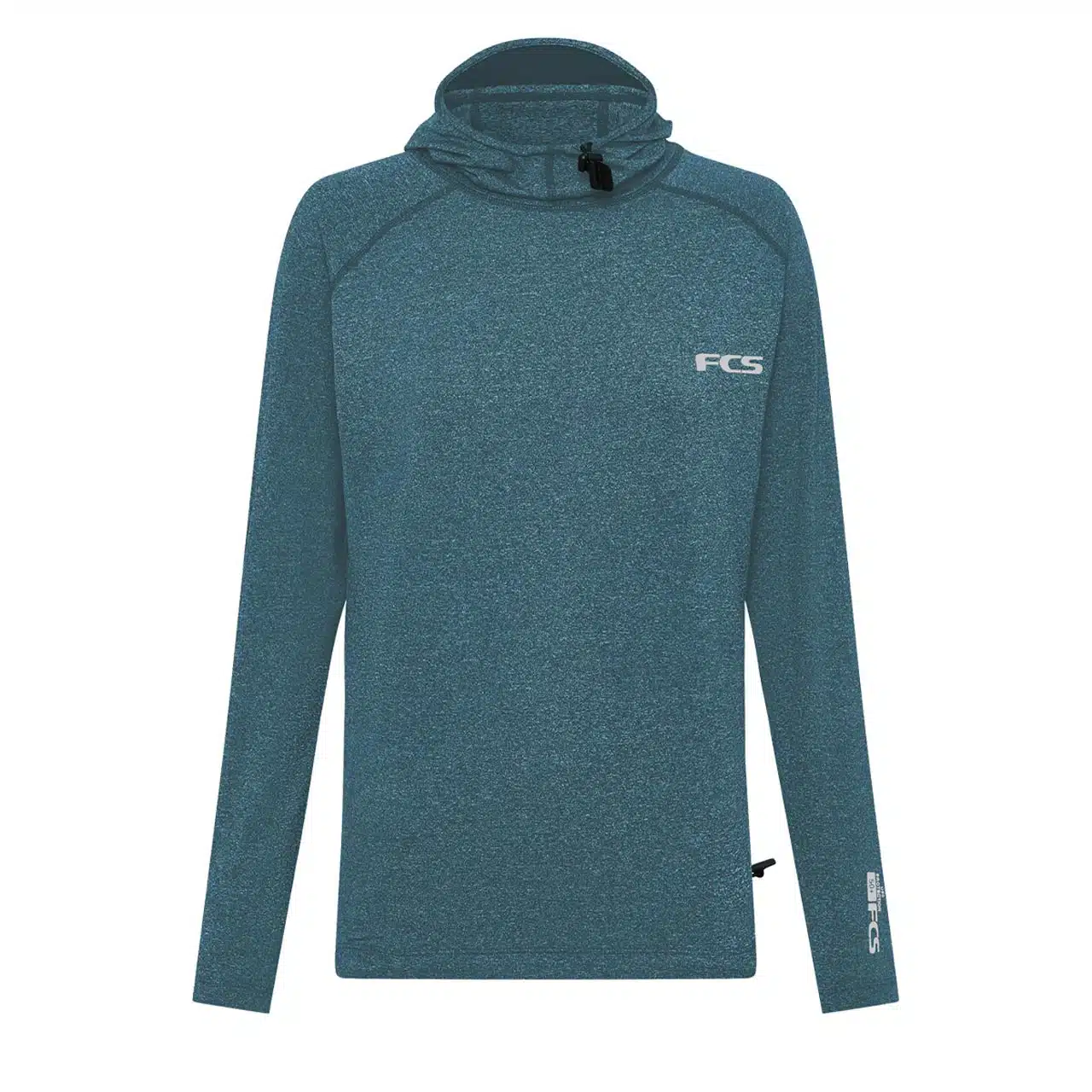 FCS Essential Hooded LS Rash Vest Heather Tidal Teal