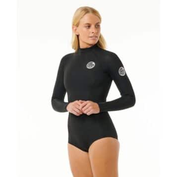 Alternative view of Rip Curl Women's 1.5mm L/S Back Zip Boy Leg Springsuit Black