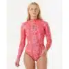Rip Curl Women's 1.5mm G-Bomb L/S Back Zip Springsuit Red