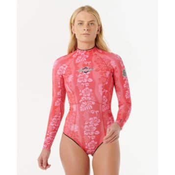 Rip Curl Women's 1.5mm G-Bomb L/S Back Zip Springsuit Red