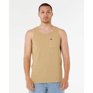 Rip Curl Men's Plain Tank Khaki Rock