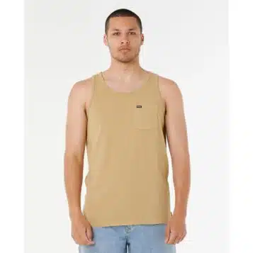 Rip Curl Men's Plain Tank Khaki Rock