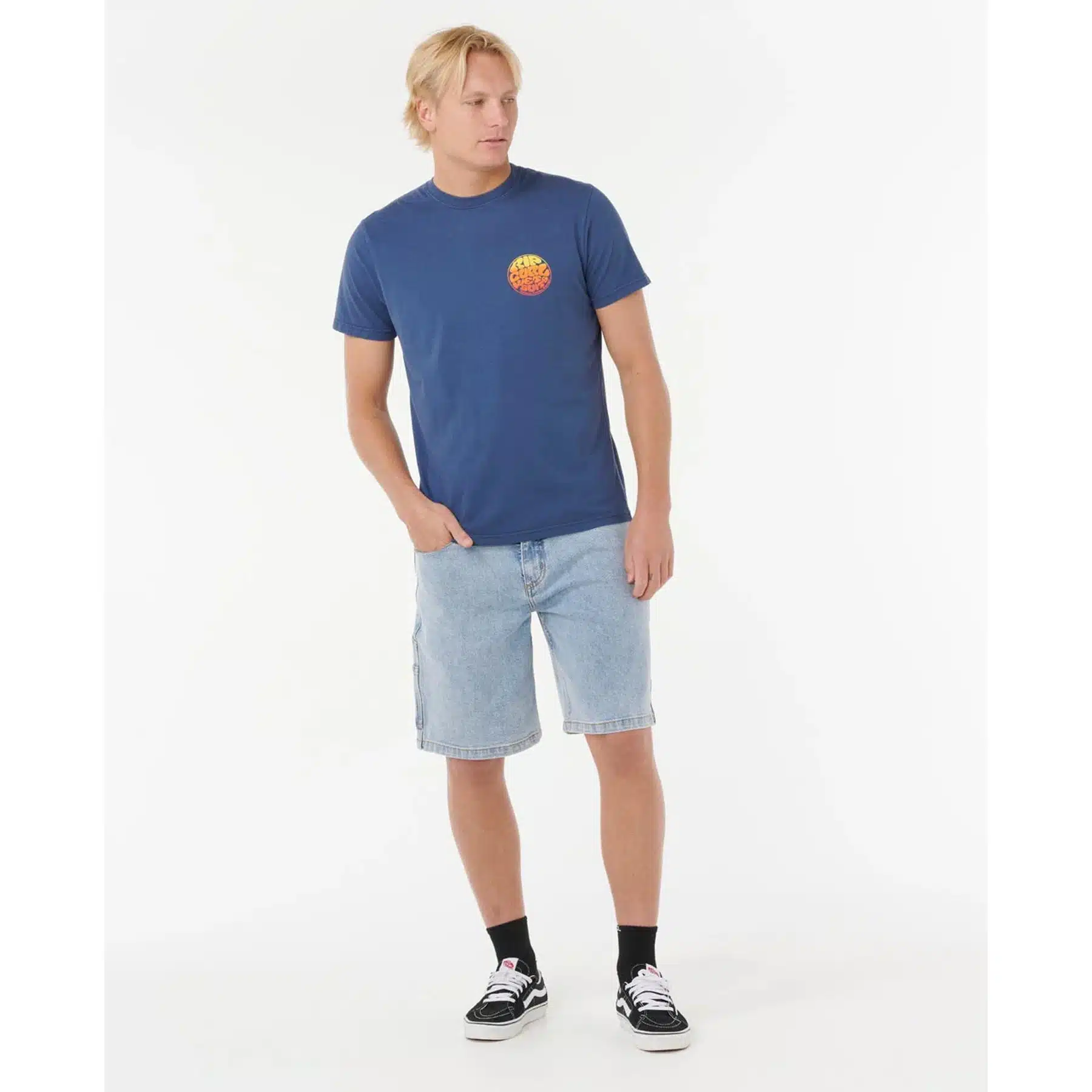 Rip Curl Men's Wettie Passage Icon Tee Light Navy 4 Rip Curl Men's Wettie Passage Icon Tee Light Navy - Image 4